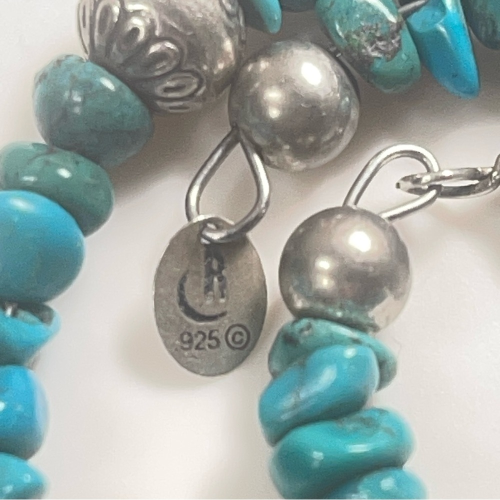 American West Carolyn Pollack Relios Turquoise and Silver Bead Wrap Bracelet - Picture 2 of 10